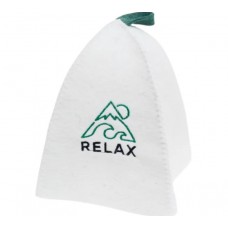 Шапка банная с вышивкой Relax войлок белый